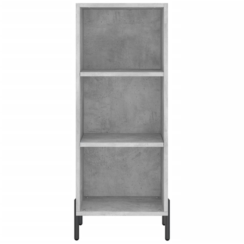 vidaXL Single Glass Door 3 Shelf Concrete Grey Highboard Image 8