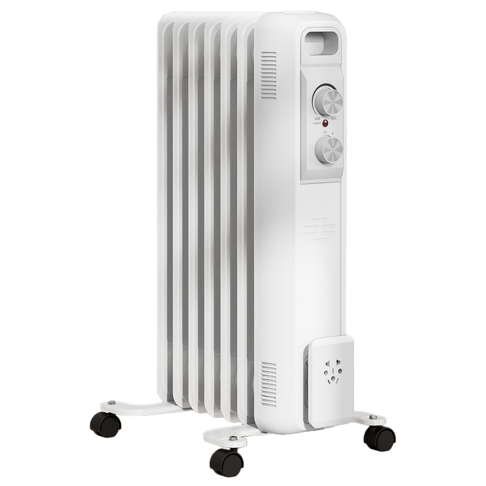 HOMCOM 7 Fin White Oil Filled Heater Radiator 1500W Image 1