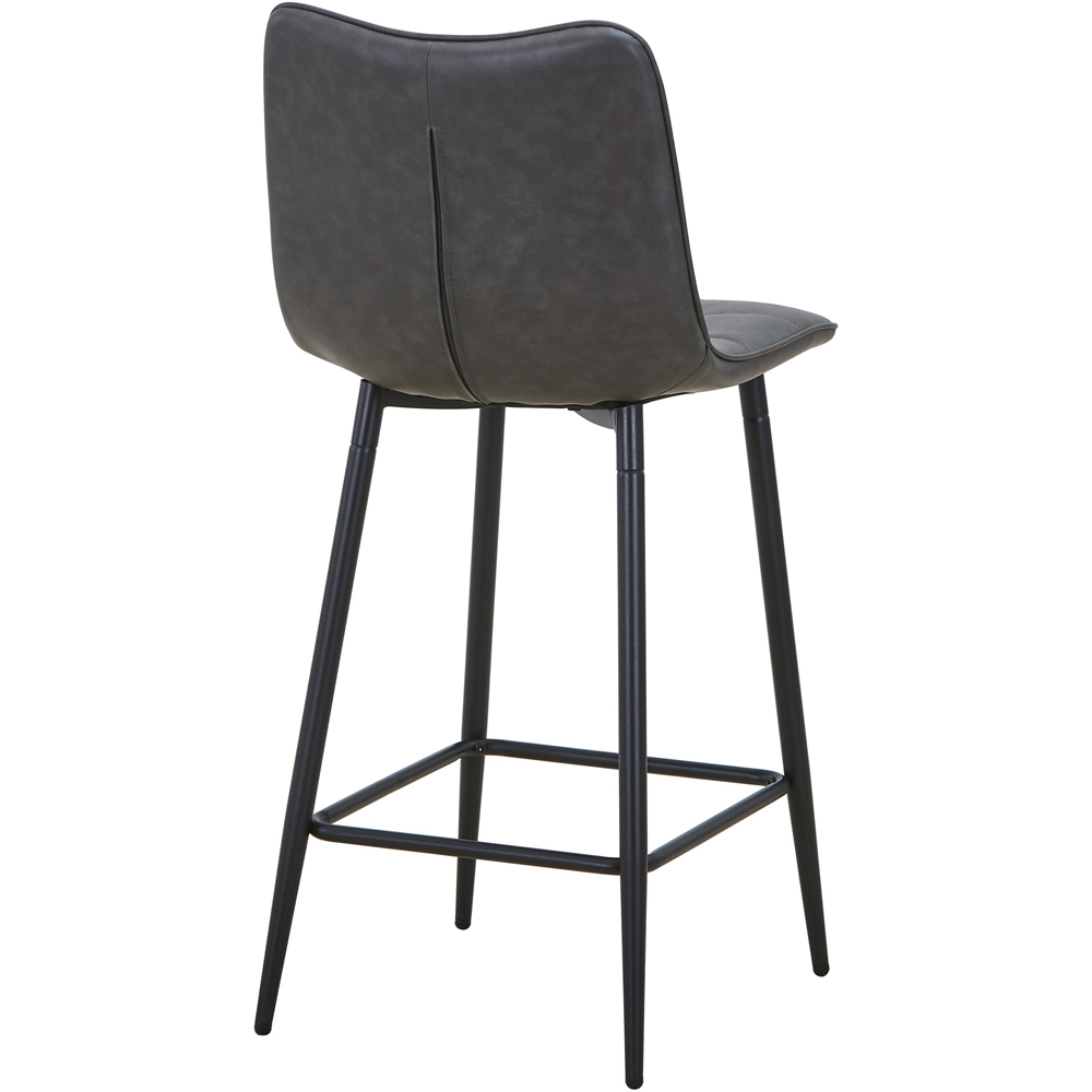Portland Kensington Grey Faux Leather Bar Stool Image 5