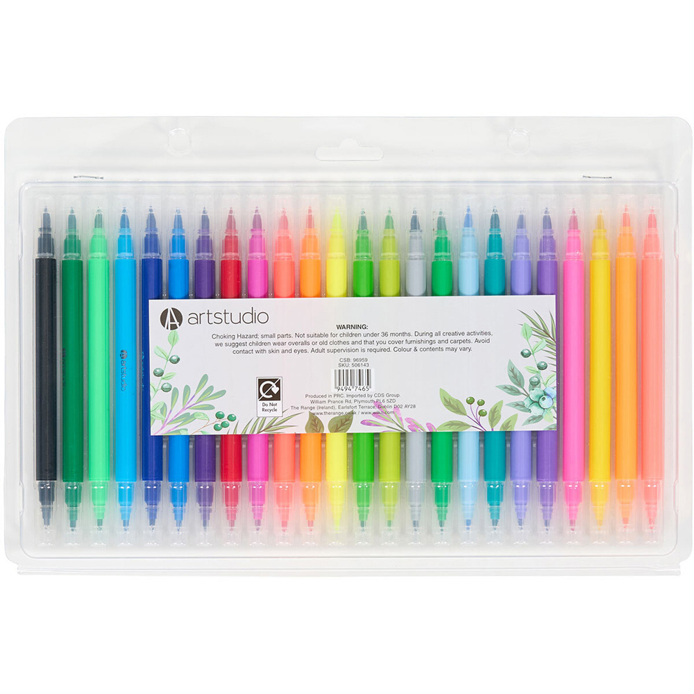 Pack of 24 Pastels and Brights Brush Markers Image 2