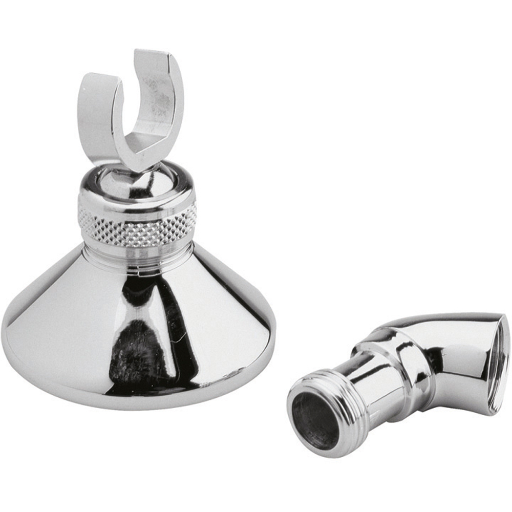 nuie Chrome Round Wall Bracket and Elbow Set Image 1