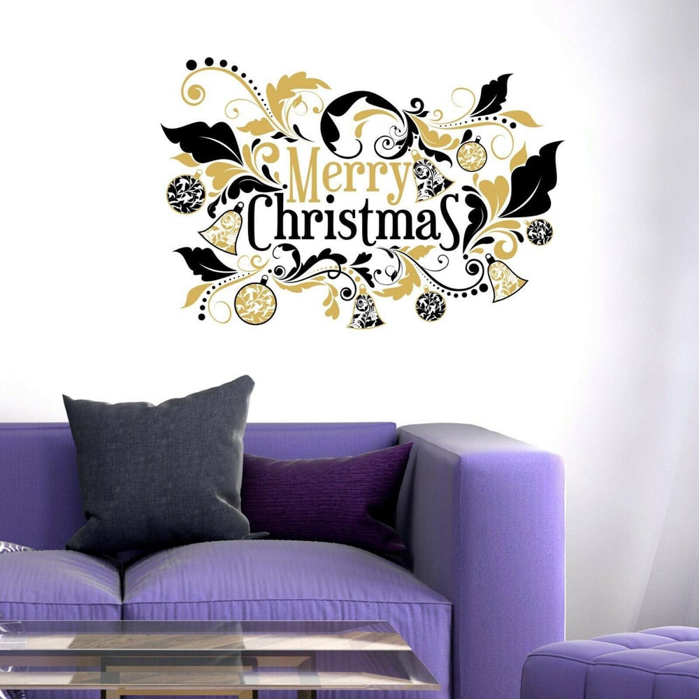 Walplus Floral Merry Christmas Self Adhesive Wall Sticker Image 2