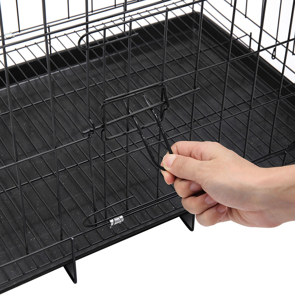 H&O Direct 2 Door Wire Dog Crate with Tray 1.7 x 1.2ft Image 2