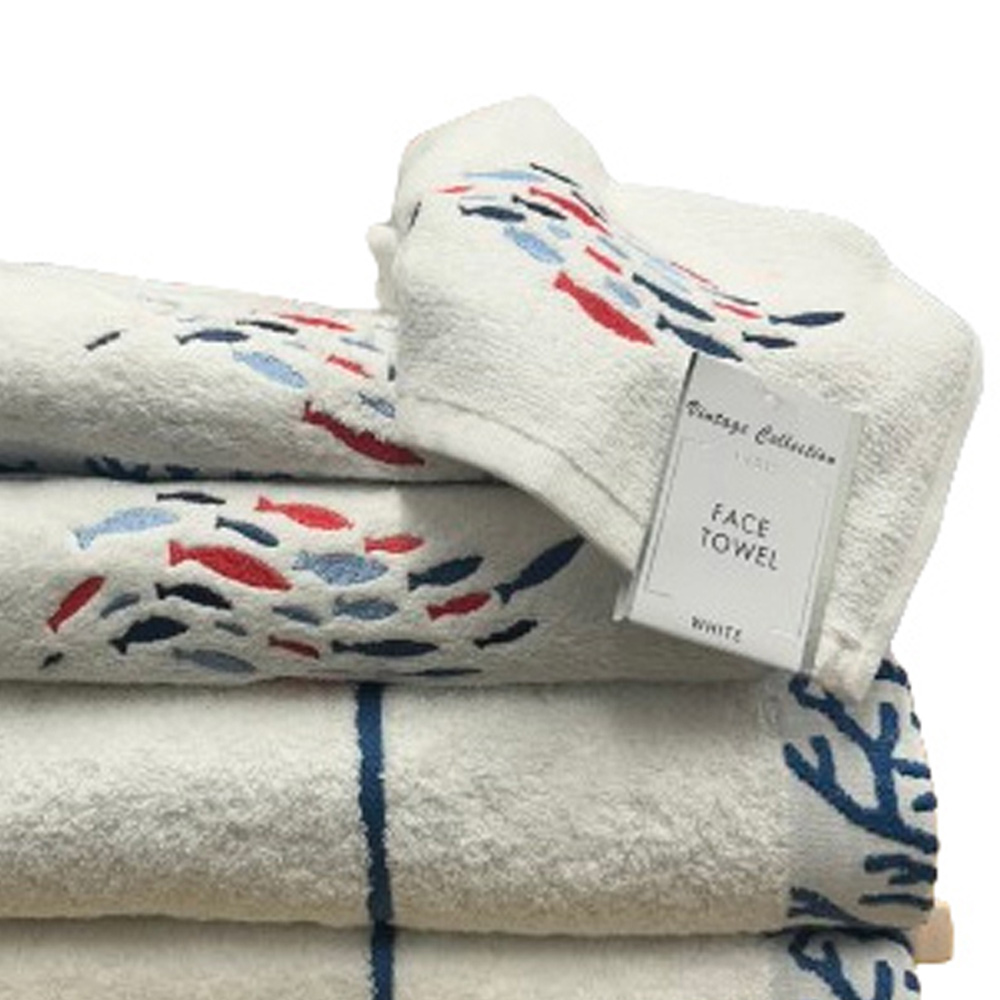Bellissimo Soft Turkish Cotton White Fish Towel Set of 6 Image 2