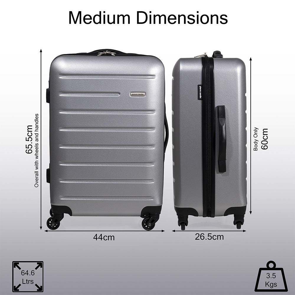 Pierre Cardin Voyager Medium Grey Hard Shell Lightweight Trolley Suitcase Image 7