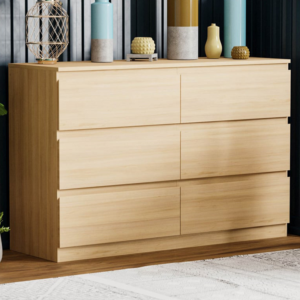 Vida Designs Denver 6 Drawer Pine Chest of Drawers Image 1