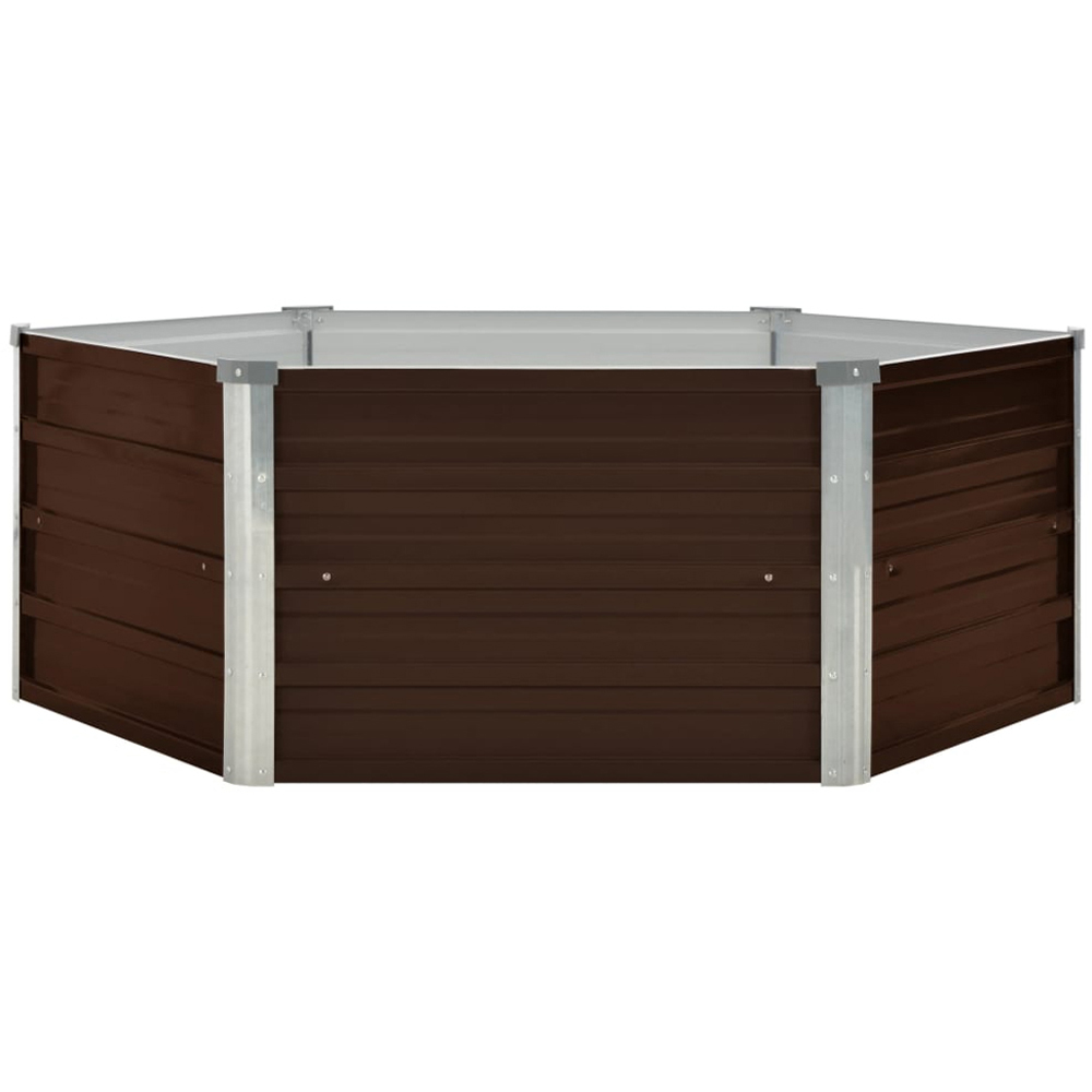 vidaXL Brown Galvanised Steel Raised Garden Bed 45 x 129 x 129cm Image 1