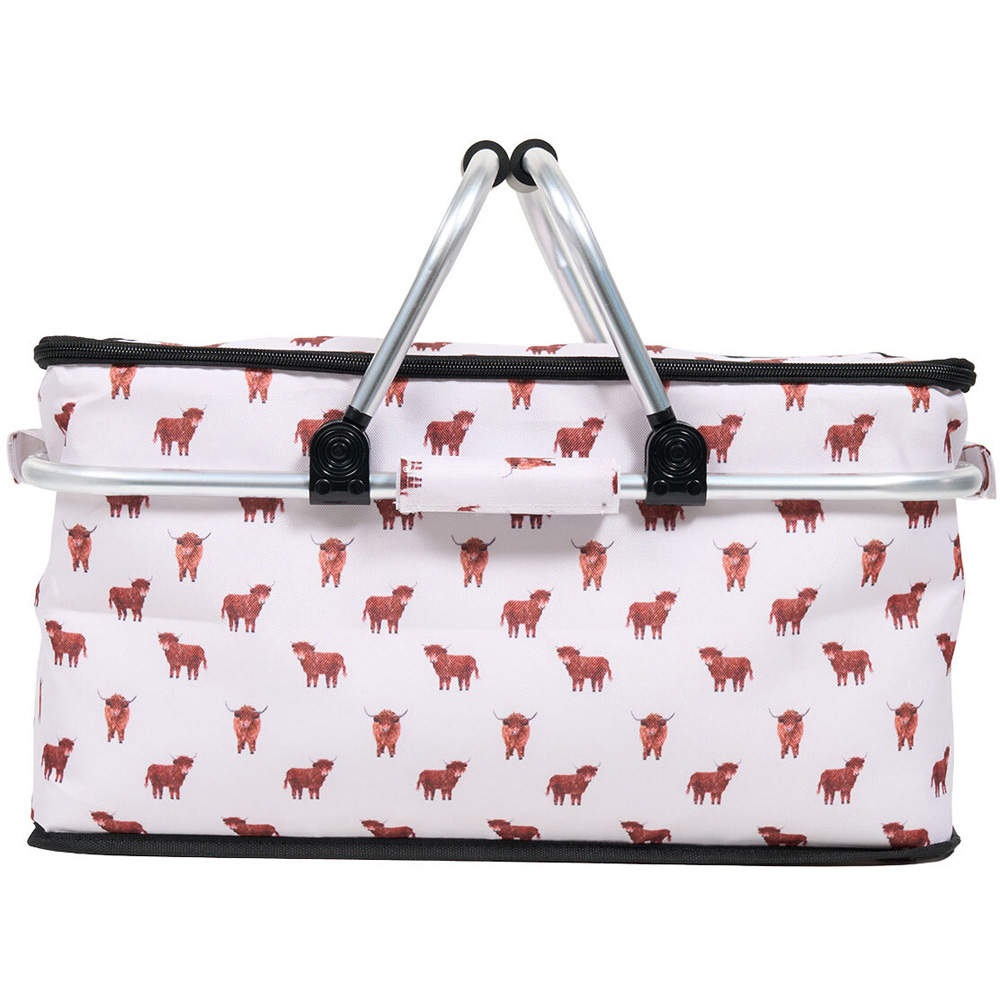 Highland Cow Picnic Bag with Handles White Image 2