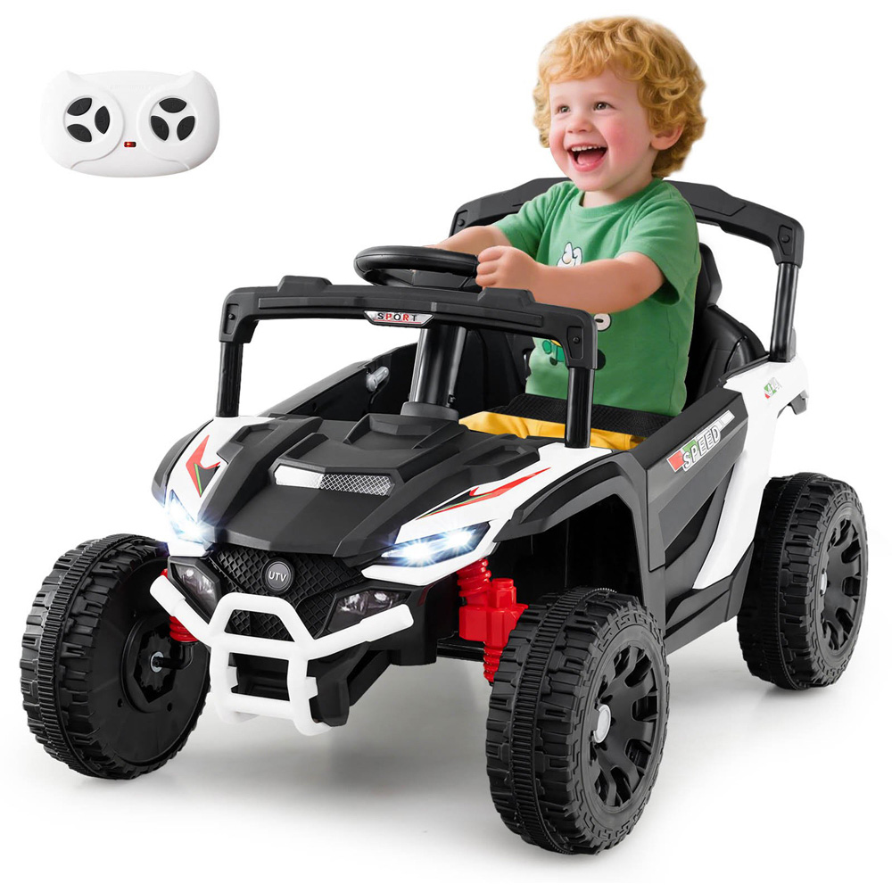 Costway Kids White Ride On UTV Car with Remote 12V Image 3