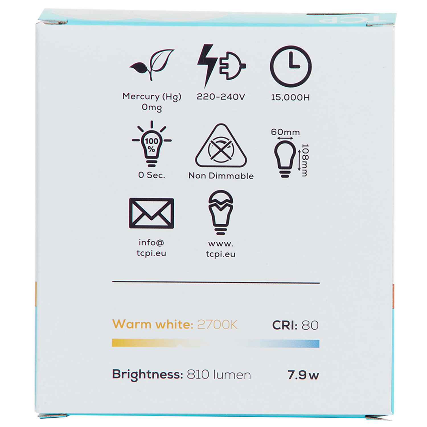 TCP LED Classic 810L B22 Warm White Bulbs - Warm White Image 3