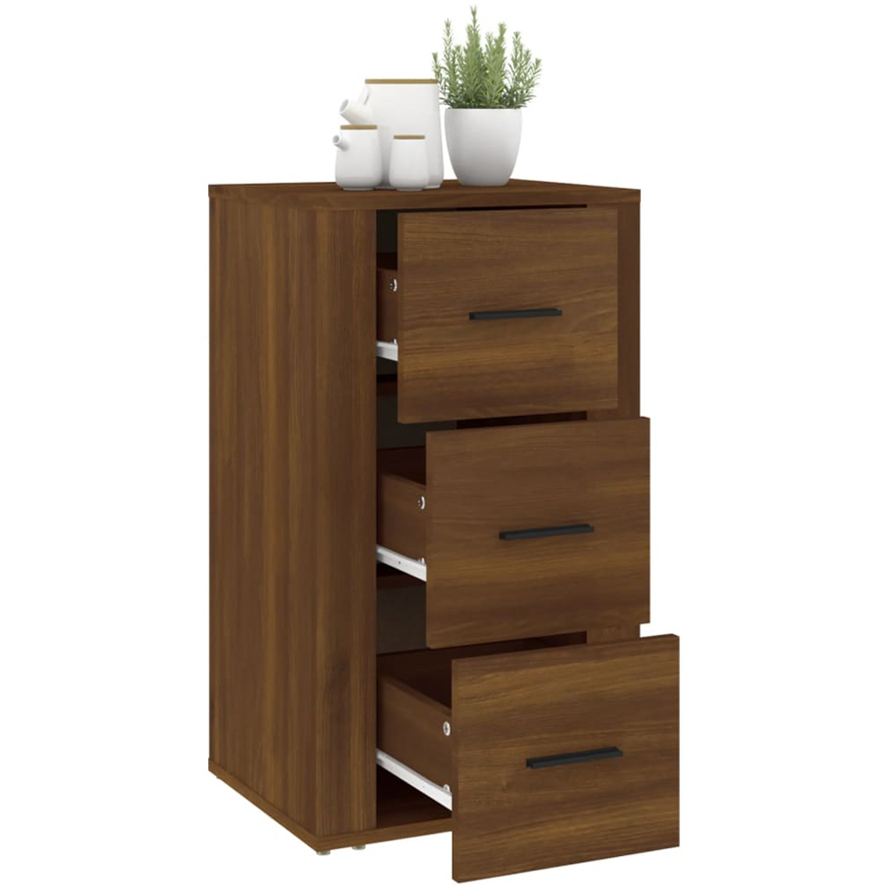 vidaXL 3 Drawer Brown Oak Sideboard Image 7