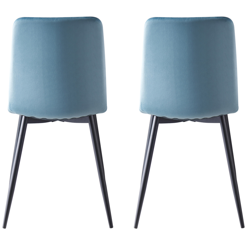 Lexi Set of 4 Light Blue Velvet Fabric Dining Chairs Image 4
