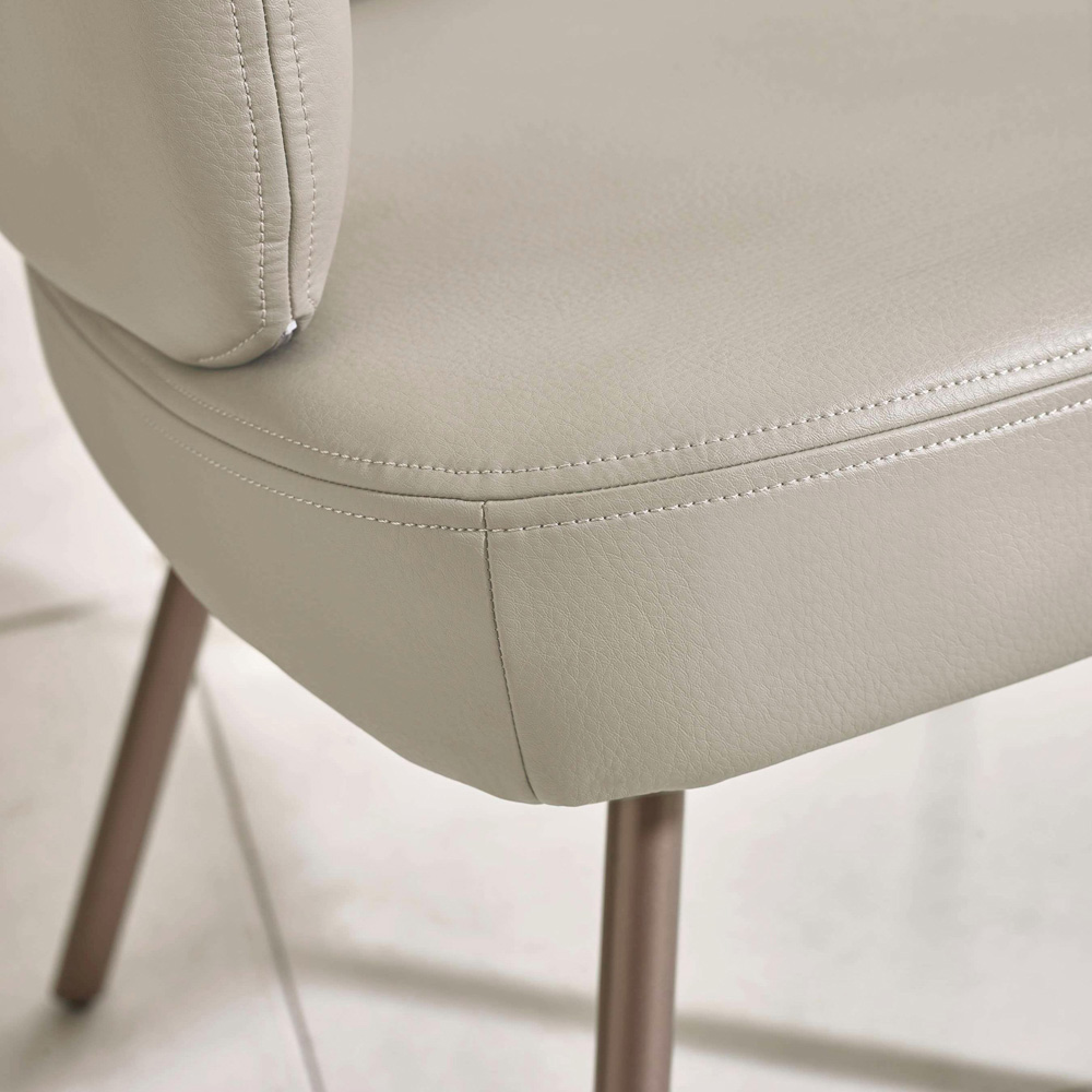 Julian Bowen Callisto Set of 2 Beige Faux Leather Swivel Dining Chair Image 6