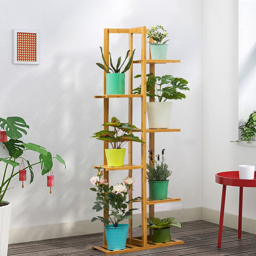 Living and Home Multi Tiered Natural Plant Stand 45 x 22 x 125cm Image 6