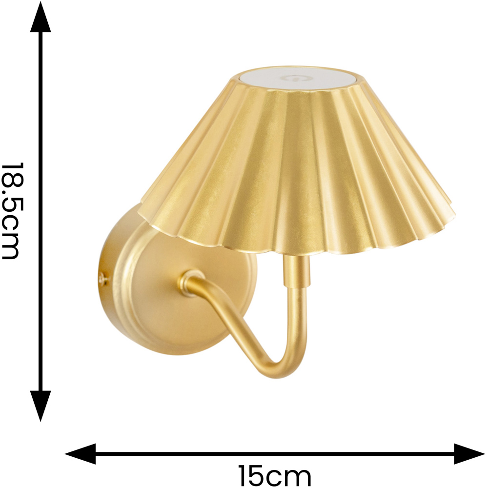 ValueLights Avery Gold Easy Fit Rechargeable LED Wall Light 2 Pack Image 6