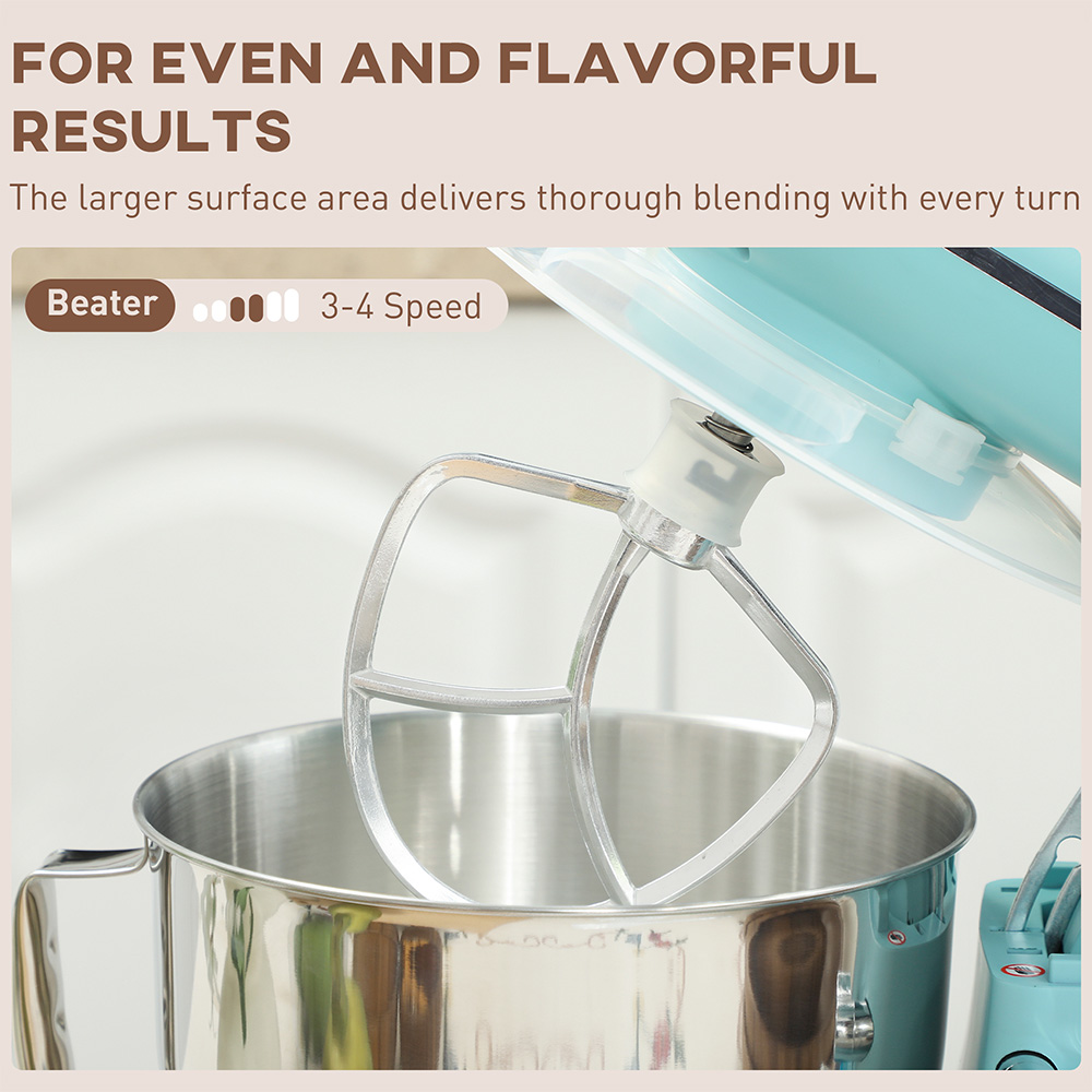HOMCOM 800-250V70BU Blue 4.5L Electric Stand Mixer with Dough Hook 1400W Image 5