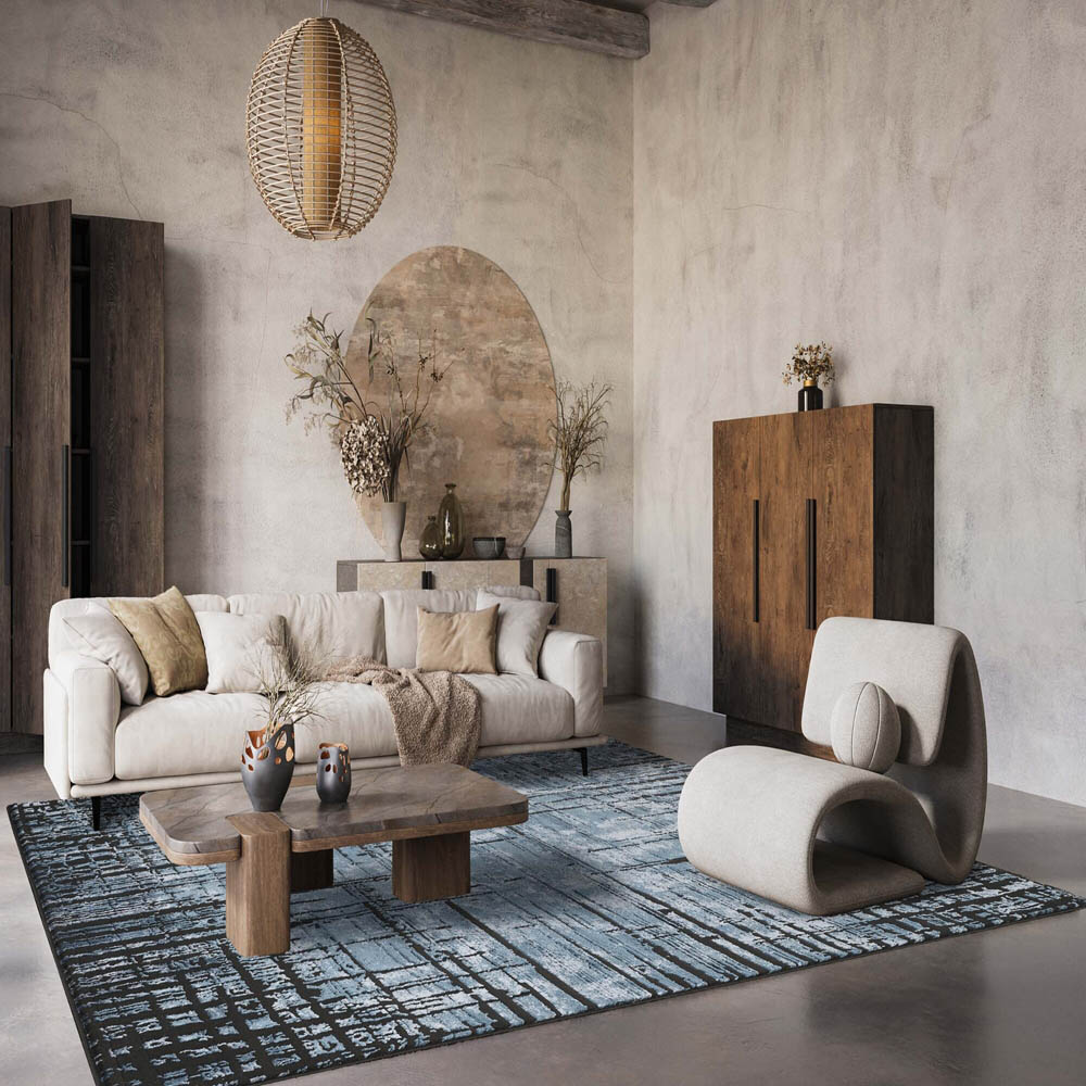 Desire Rugs Belgravia Metallic Sheen Nexus Design Navy Rug 160 x 230cm Image 5