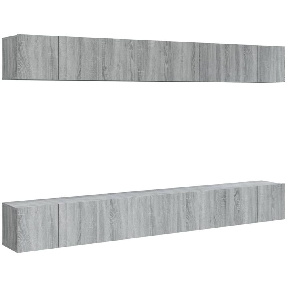 vidaXL 16 Door Grey Sonoma Wall Mounted TV Cabinet Image 2