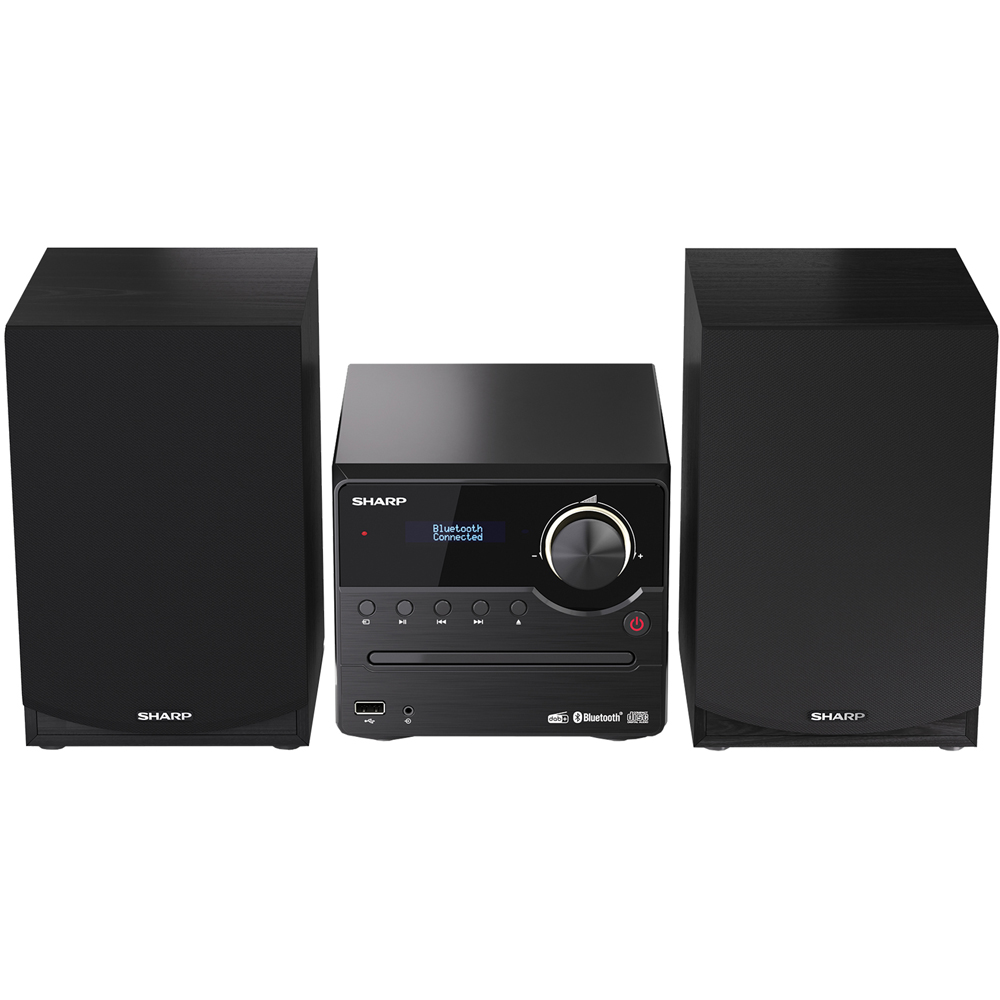 Sharp Black Hi Fi Bluetooth Micro Music System Image 3