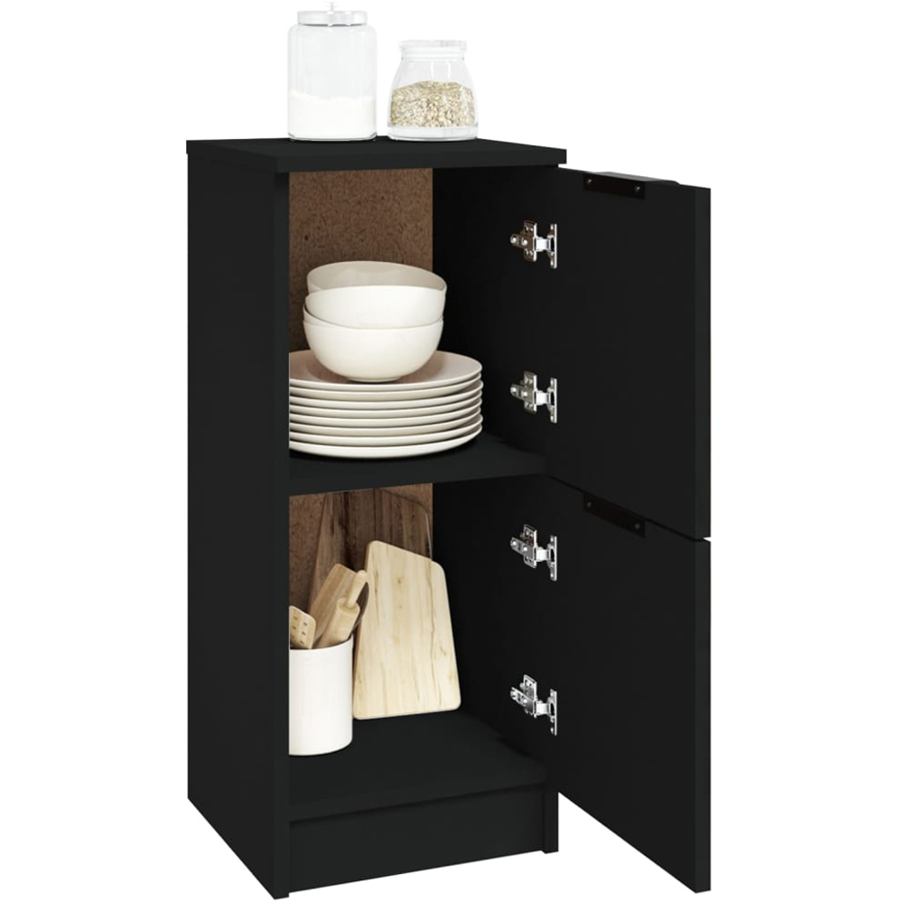 vidaXL 2 Door Black Sideboard Cabinet Set of 2 Image 4