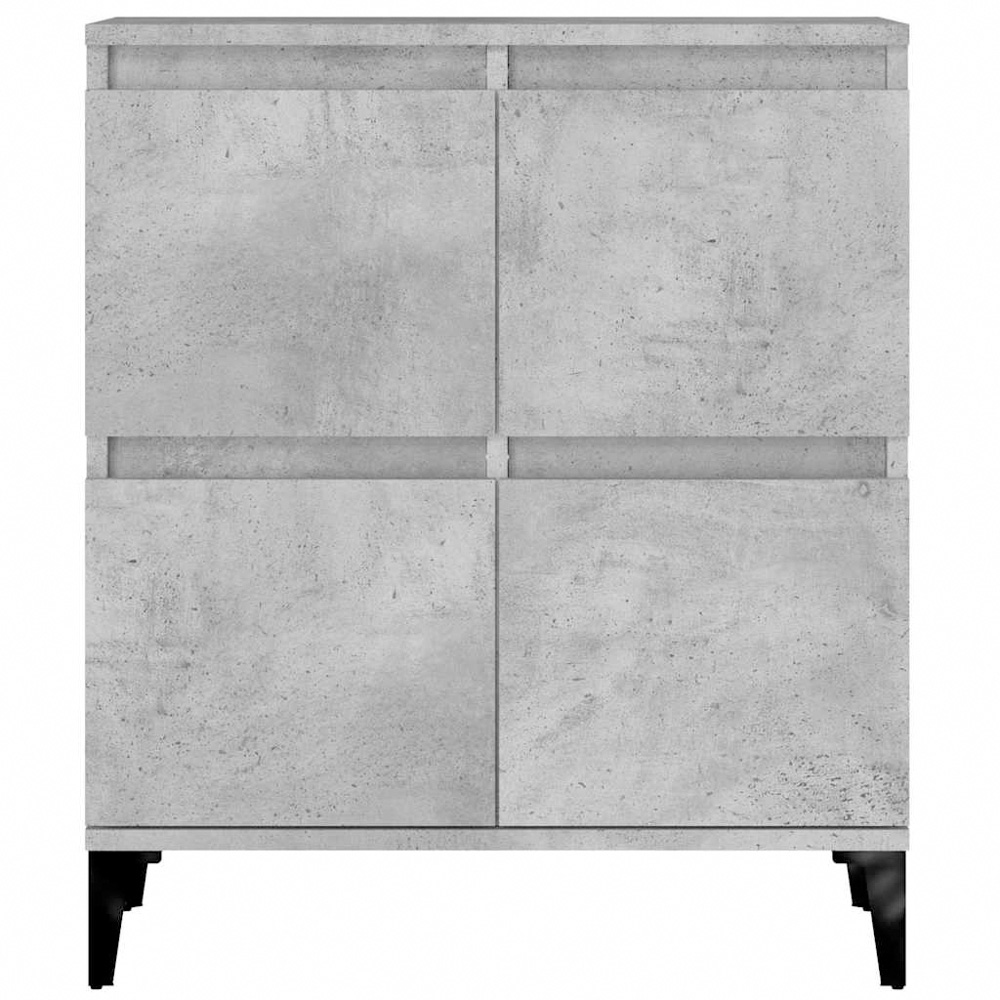 vidaXL 4 Door Concrete Grey Wooden Sideboard Set of 2 Image 7