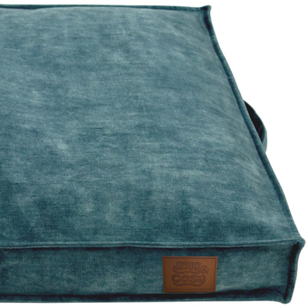 Snug & Cosy Eco Medium Rectangle Blue Dog Lounger Bed Image 3