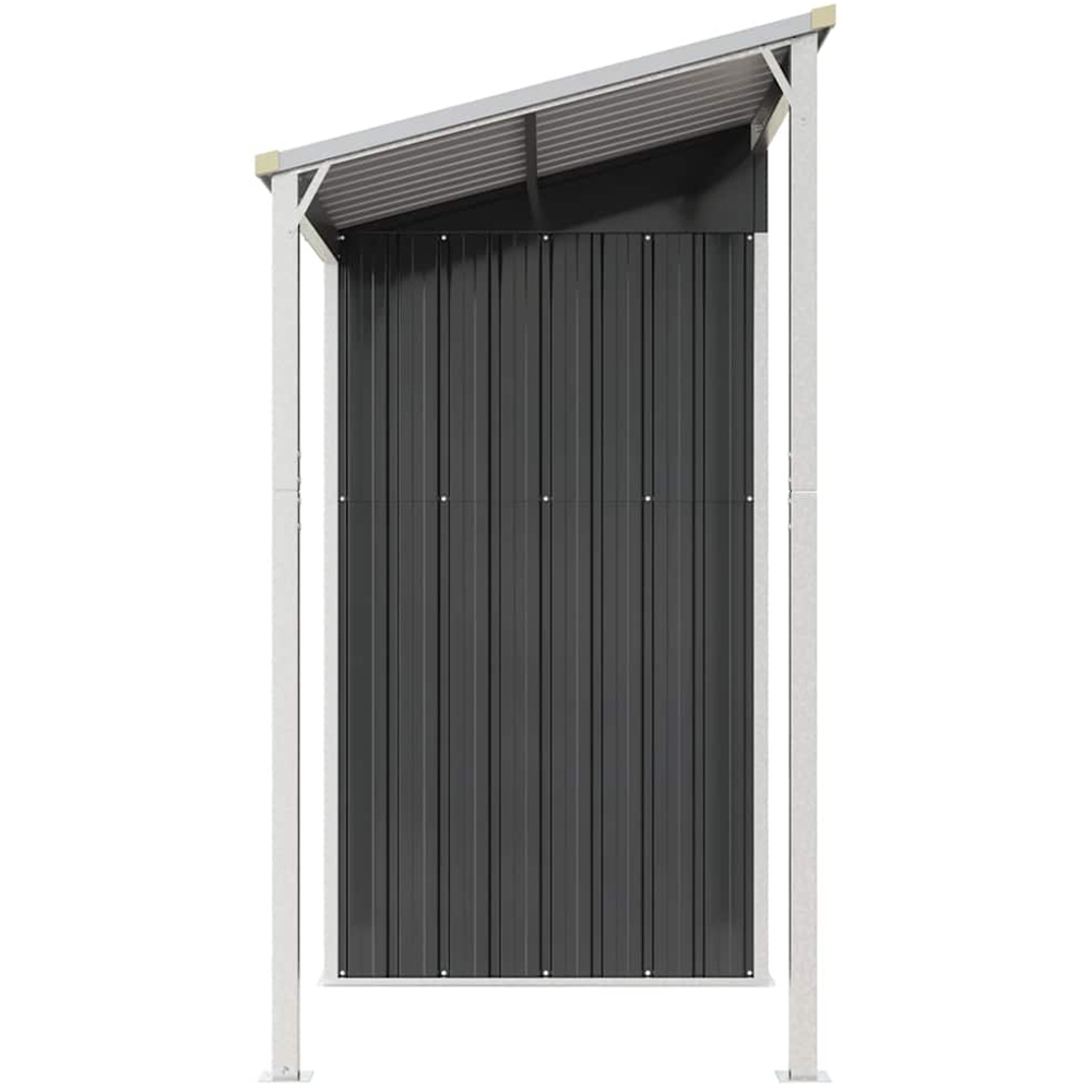 vidaXL 9 x 3.5ft Anthracite Galvanised Steel Garden Shed with Extended Roof Image 2