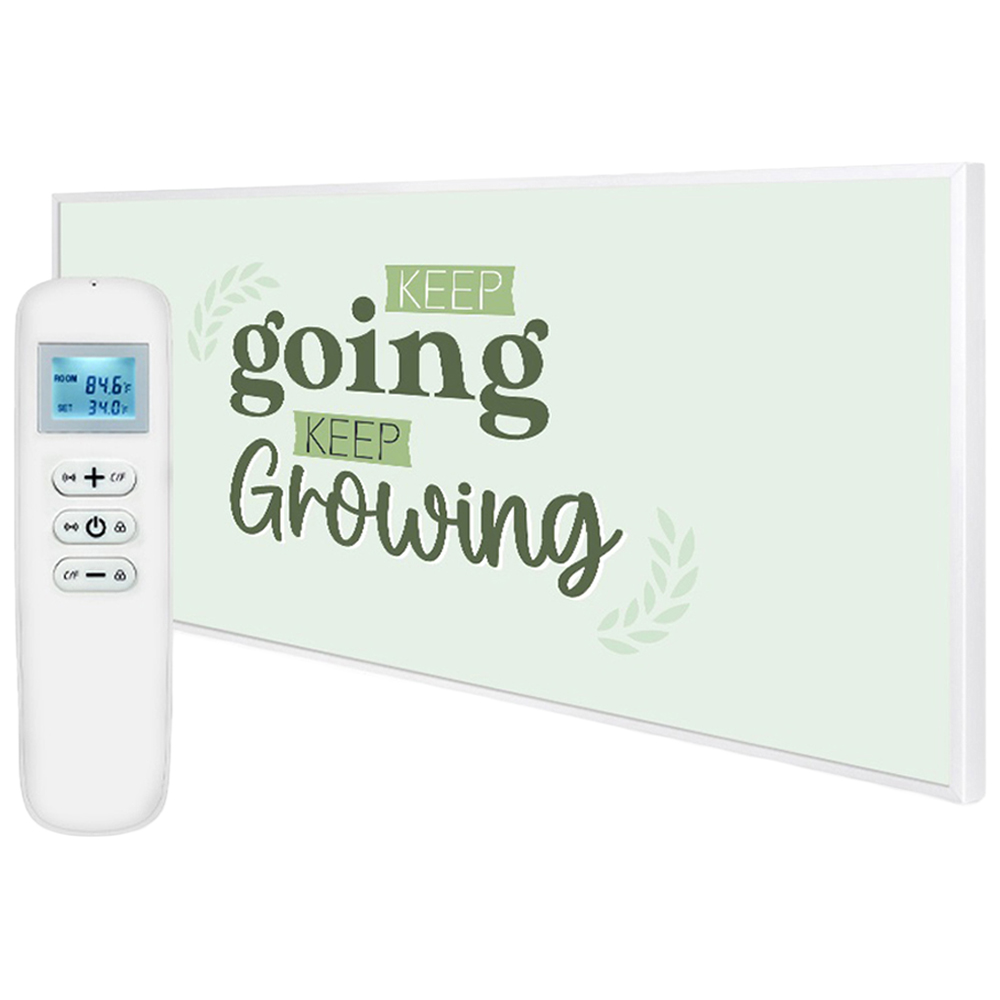 Mirrorstone Nexus Keep Goin Keep Growing Quote Wi-Fi Infrared Heating Panel 700W 595 x 1195mm Image 1