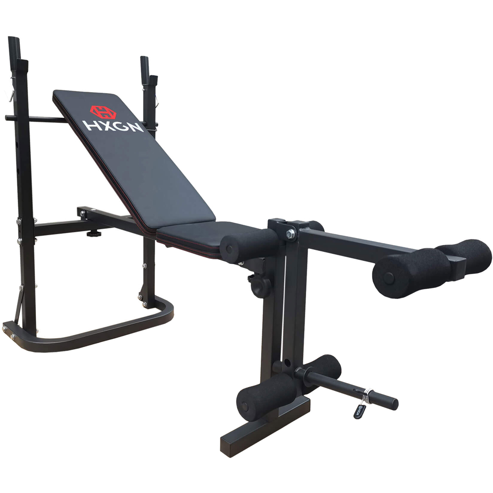 HXGN Black Barbell Bench with Leg Developer Image 9