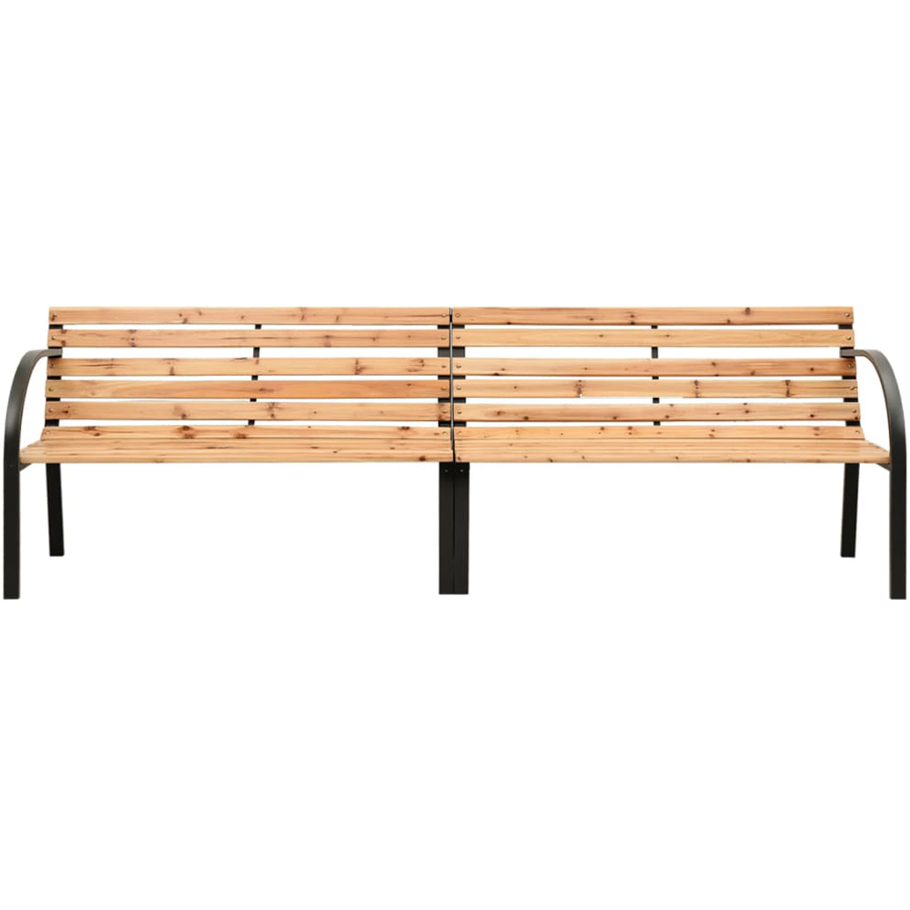 vidaXL Brown Solid Wood Fir Twin Garden Bench Image 2