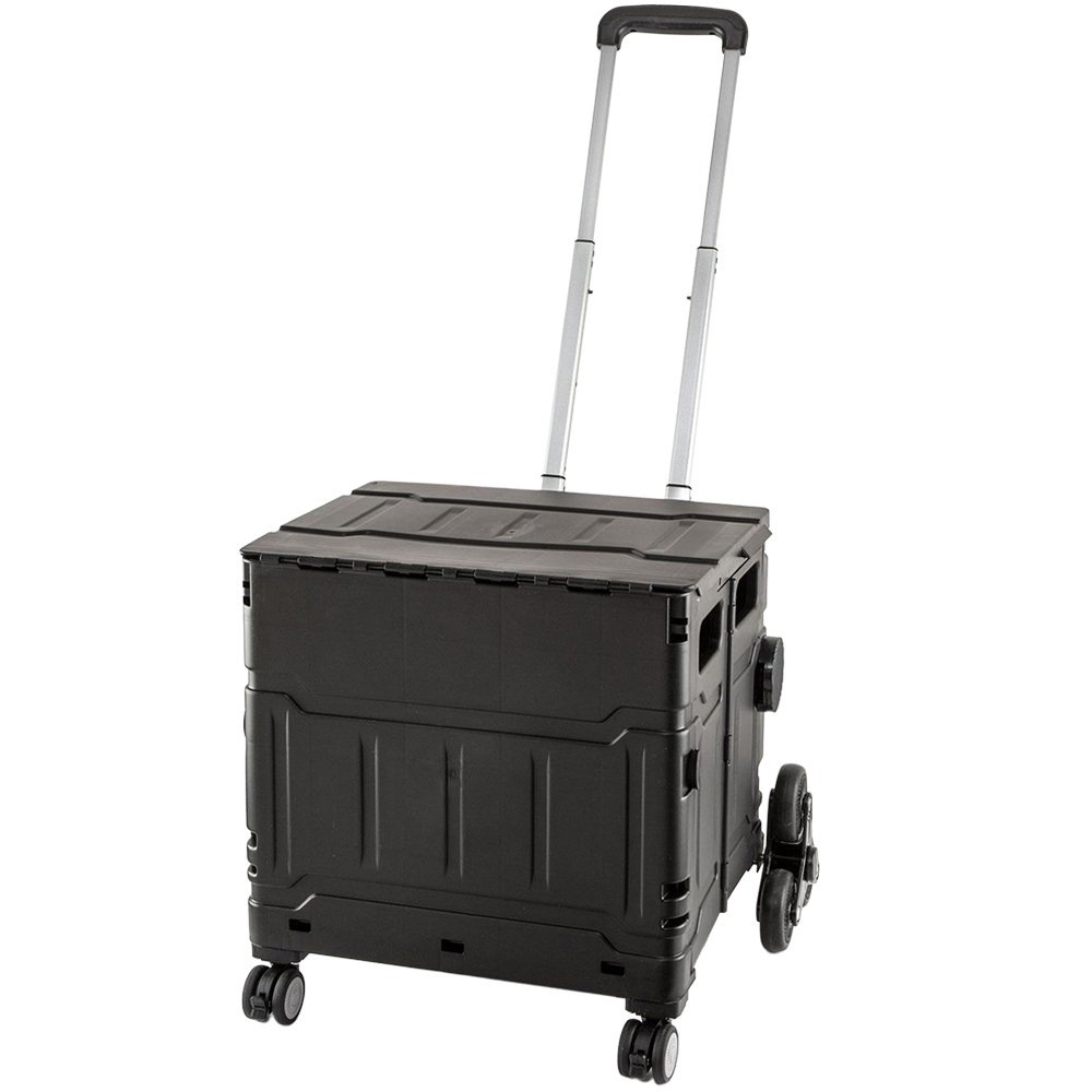 Sewing Online YN8812-BLACK Black Plastic Foldable Craft and Sewing Trolley 47 x 52 x 41cm Image 1