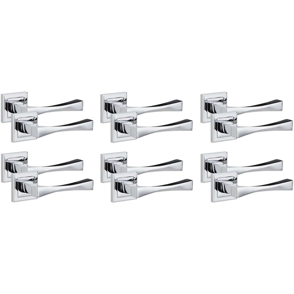 Golden Grace Polished Chrome Astrid Straight Door Handle Set 6 Pack Image 1