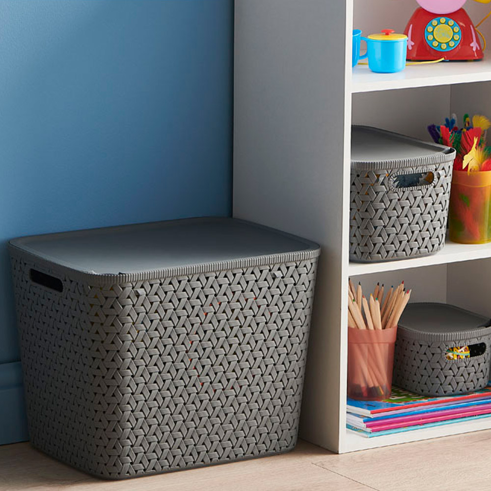 Wilko 28L Slate Grey XL Storage Basket Wilko