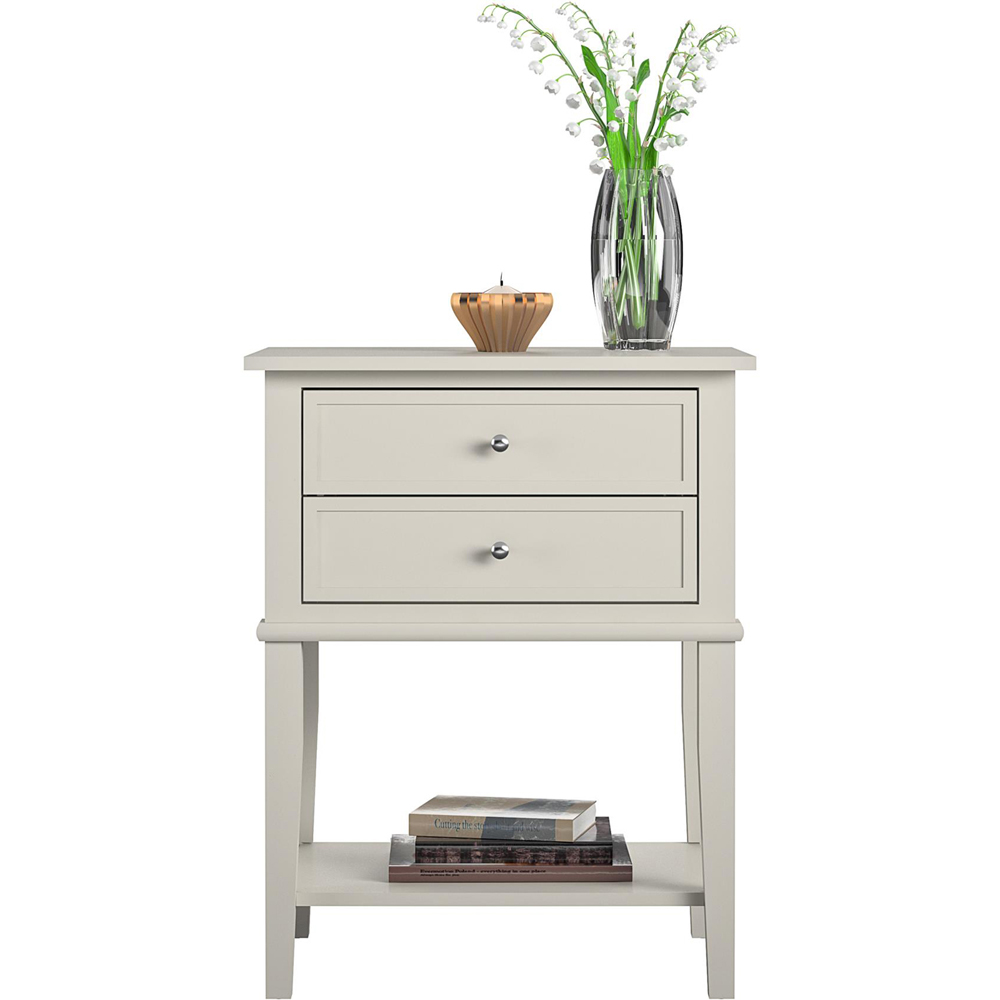 Dorel Franklin 2 Drawer Taupe Accent Table Image 3