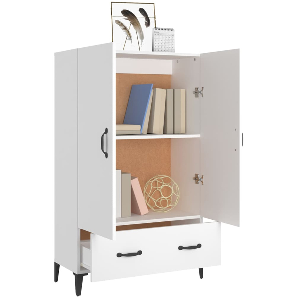 vidaXL 2 Door Single Drawer White Highboard Image 7