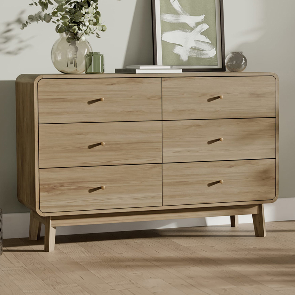 Julian Bowen Ingrid 6 Drawer Oak Dresser Image 1