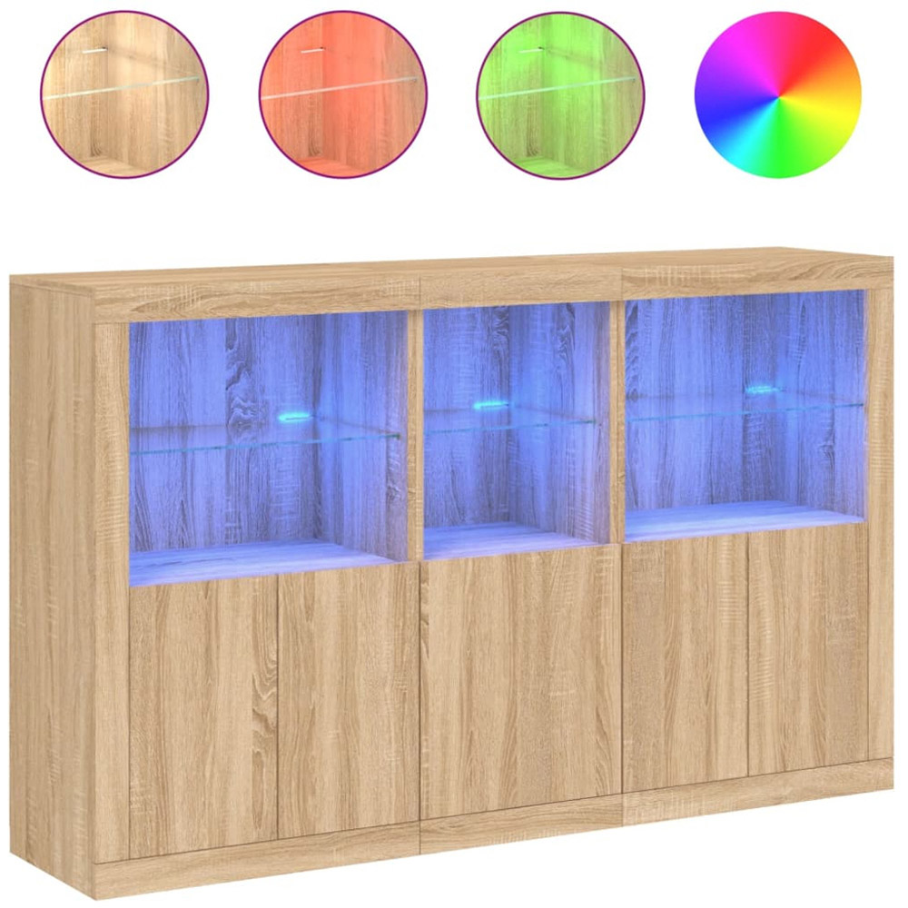vidaXL 6 Door 6 Shelf Sonoma Oak Large Sideboard Image 2