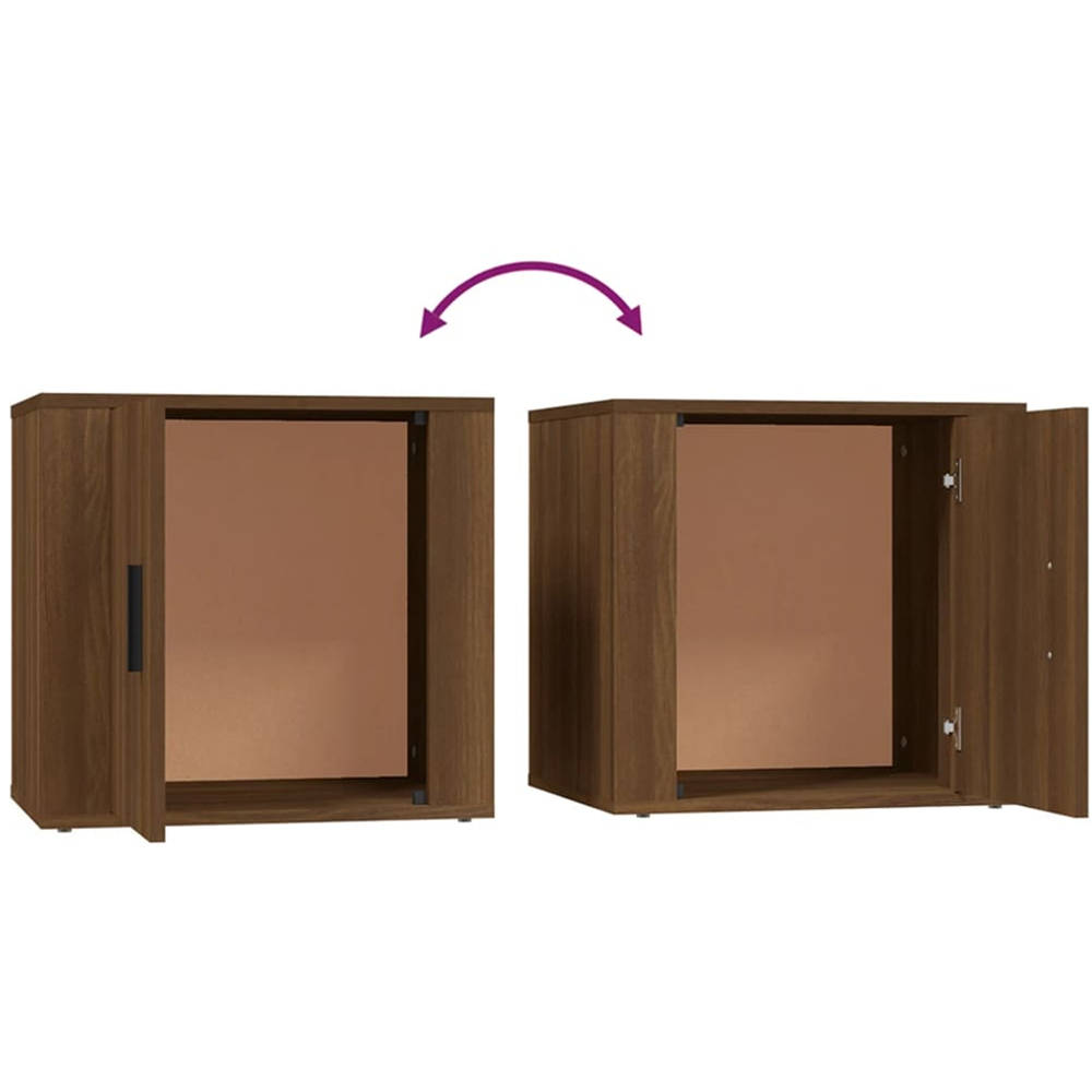 vidaXL Single Drawer Brown Oak Bedside Cabinet Image 6