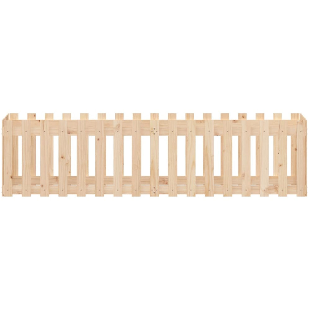 vidaXL Brown Solid Pine Wood Fence Design Raised Garden Bed 50 x 200 x 50cm Image 3