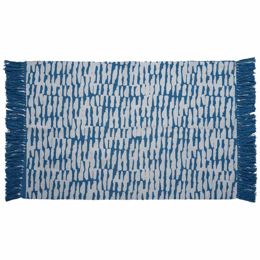 Wilko Abstract Rug Blue 60 x 90cm Image