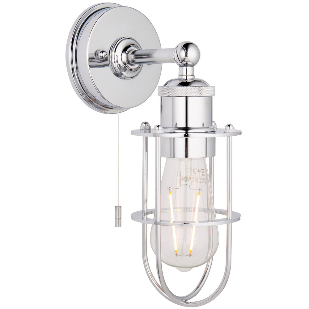 Merano Treviso Chrome Metal Wall Lamp Image 1