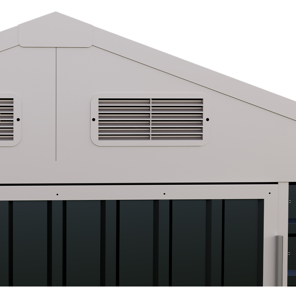 Living and Home 6 x 4ft Anthracite and White Metal Apex Garden Tool Storage Shed Image 6