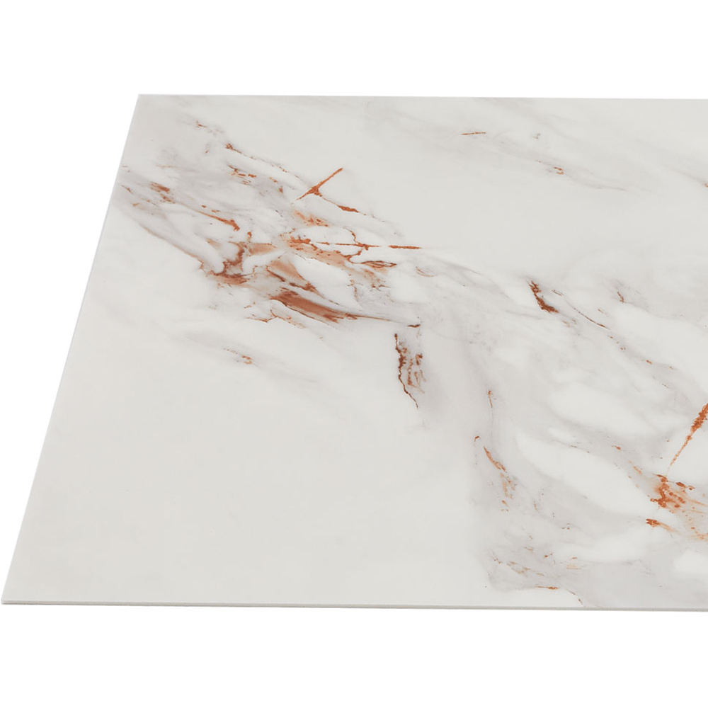 Living and Home Marble Patterned Calacatta White and Orange PVC Self Adhesive Wall Sticker 10 Pack Image 4