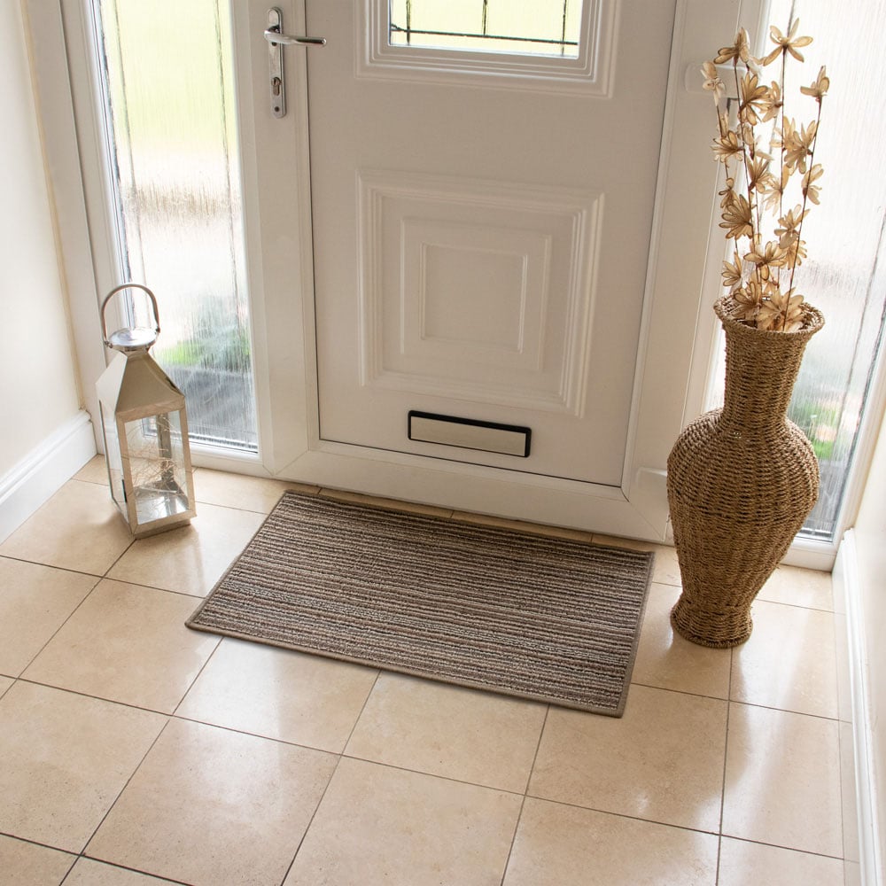 JVL Arona Beige Indoor Machine Washable Doormat 50 x 80cm Image 2