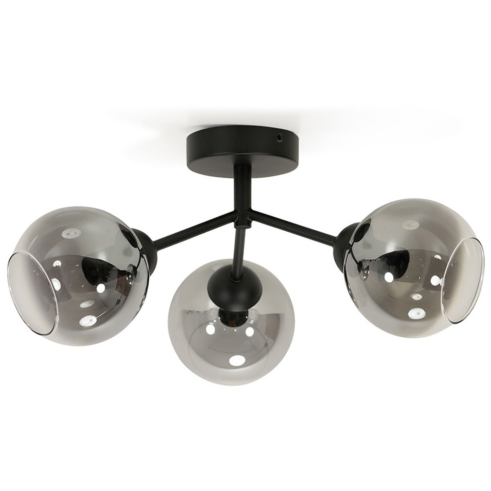 ValueLights Aria 3 Way Smoked Glass LED Ceiling Light Image 1