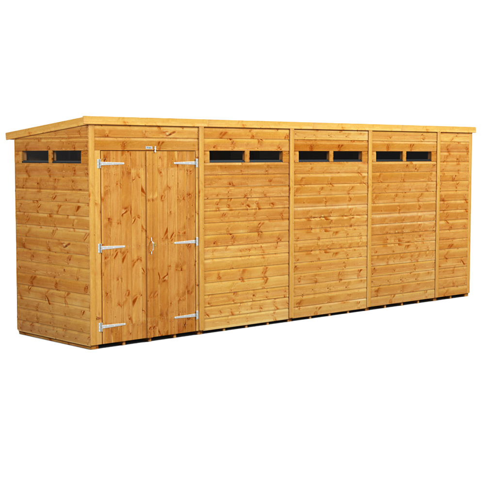 Power Sheds 18 x 4ft Double Door Pent Security Shed Image 1