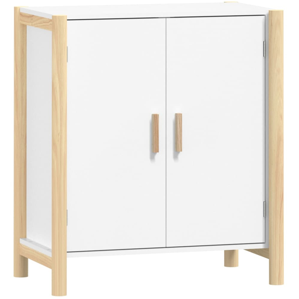 vidaXL 2 Door White Sideboard Image 2