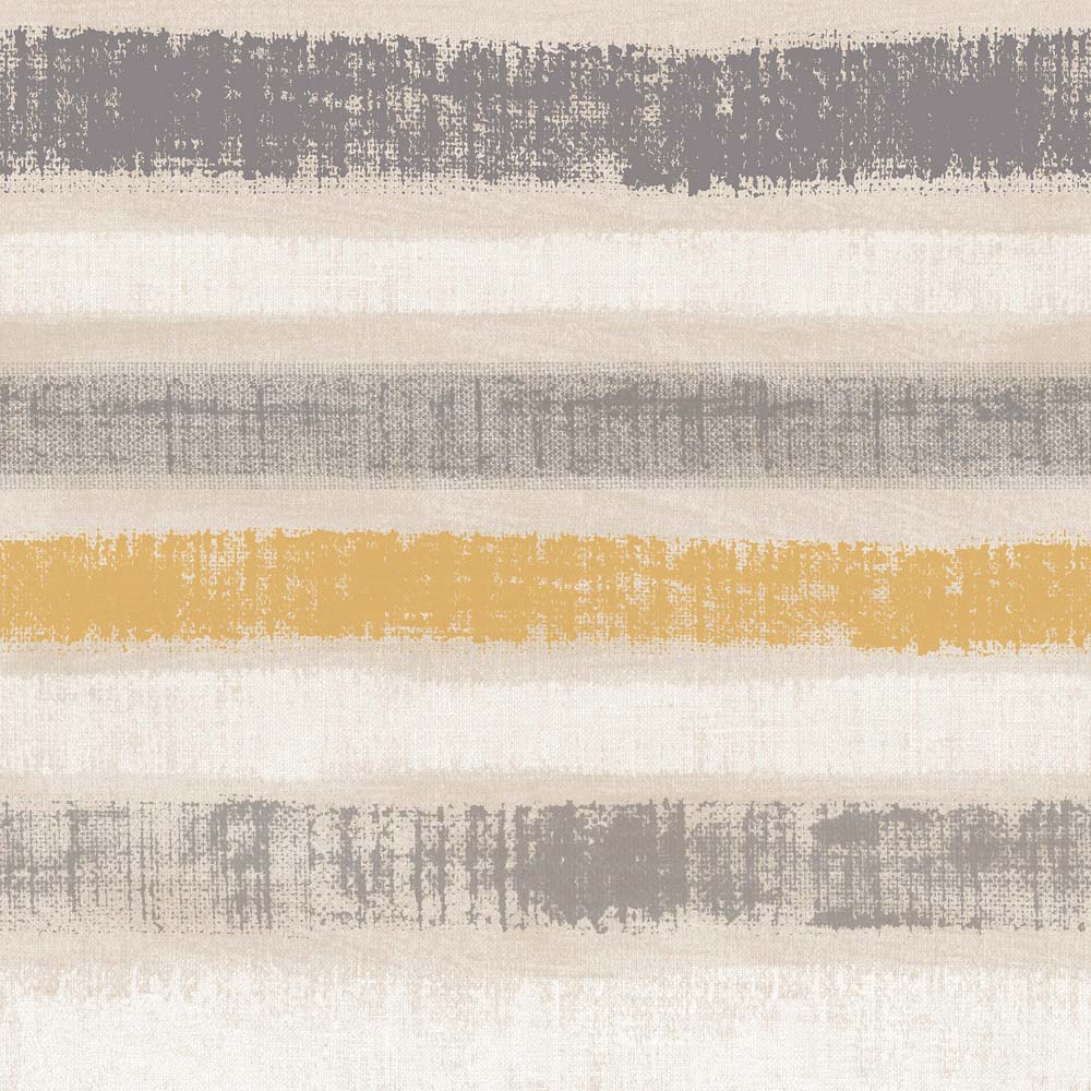Arthouse Painted Horizontal Stripes Ochre and Grey Wallpaper Image 1