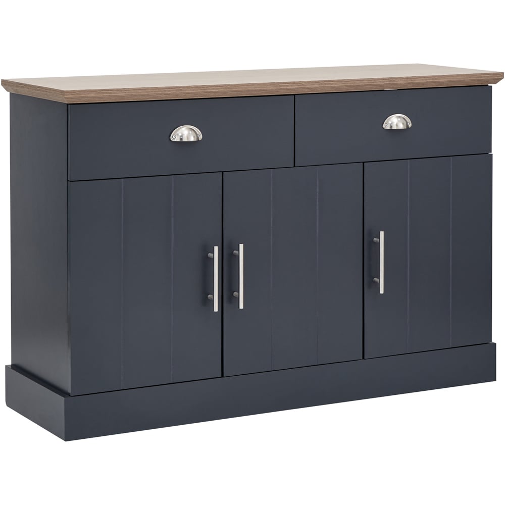 GFW Kendal 3 Door 2 Drawer Slate Blue Large Sideboard Image 4