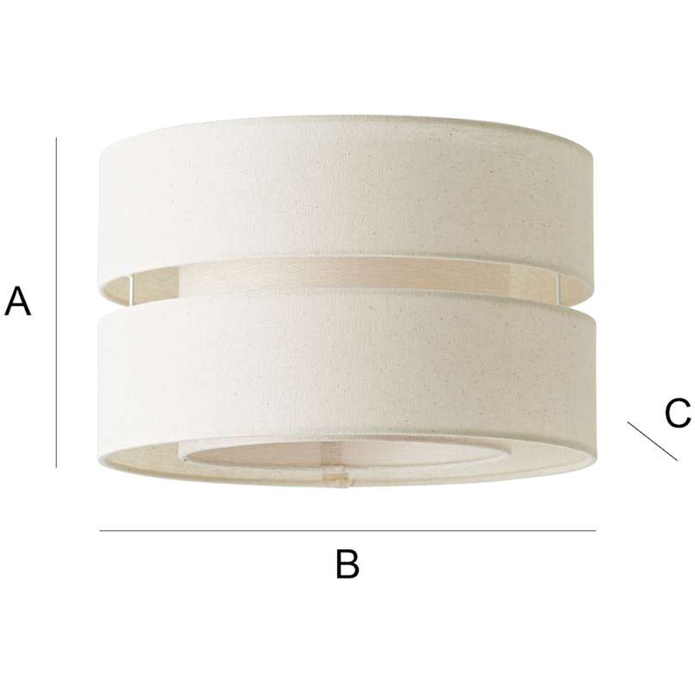 ValueLights Sophia 2 Tier Natural Linen Ceiling Drum Lamp Shade Image 7